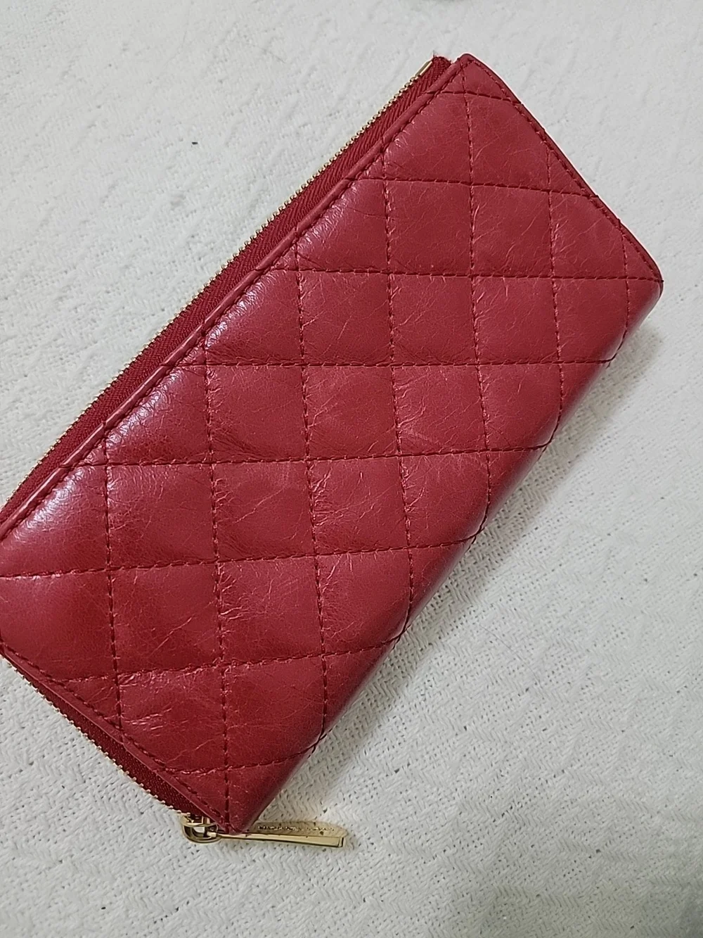 Michael Kors Quilted Red Zip Wallet